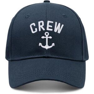 Unisex Dark Navy Blue Crew Embroidery Adjustable Classic Hunting Baseball Cap